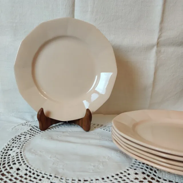 Assiettes Plates Digoin Sarreguemines Rose Poudré