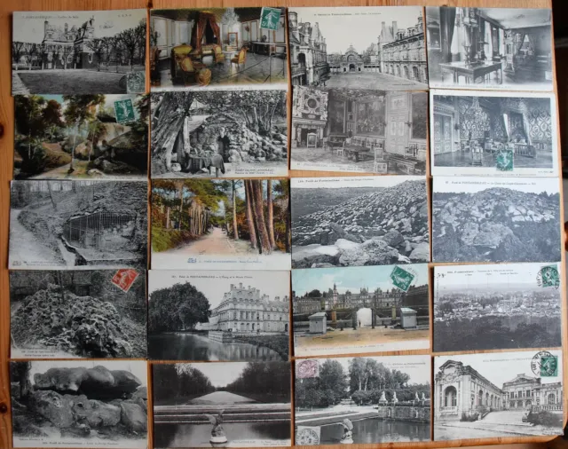 Fontainebleau - Lot 2 de 60 cartes postales anciennes CPA - Château et forêt