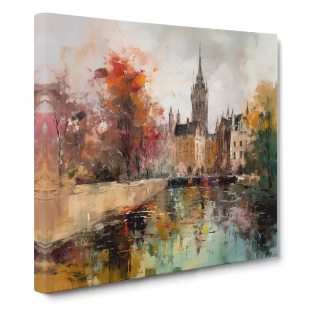 City Of Cambridge Abstract Expressionism No.1 Canvas Wall Art Print Framed