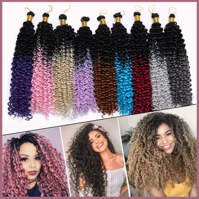 Crochet Hair Braids Bundle Extensions DIY Braided Natural Water Wave as Human UK 3