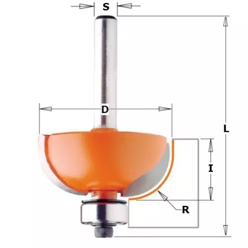 CMT Orange Tools 937,222 .11-Fresa R.convexo Avec Rodam. Hm S D 8 25,4 .1979,Pag