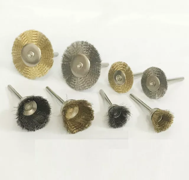 20pc Mini Stainless Steel Brass Wire Brush Wheel Cup For Rotary Tool Set