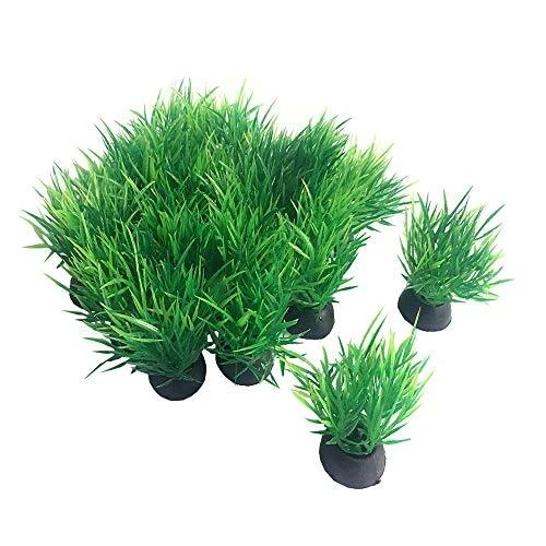 Aquarium Plants Fish Tank Decorations 20pcs Small Size/1inch Tall Green-c