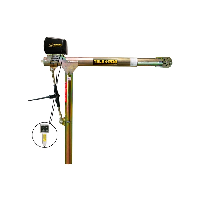 OZ Lifting Products Tele-Pro Davit Crane w/AC Winch- 500-Lb Cap 58 1/4in Height