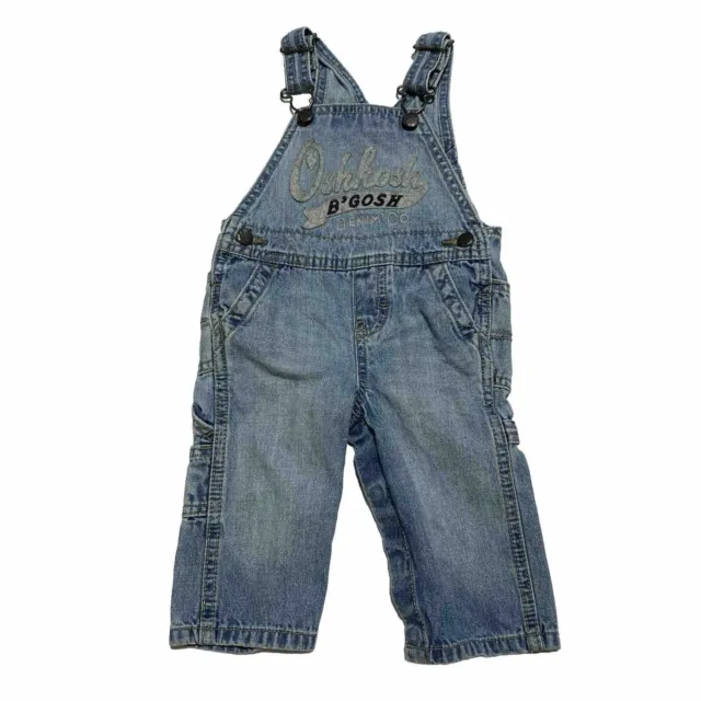 Osh Kosh B' Gosh Toddler Dakota Wash Overalls Size 6 M Blue Denim Embroidered