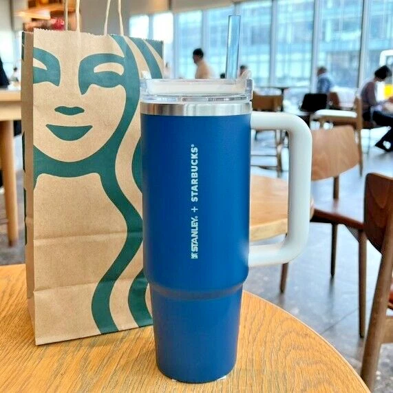 STARBUCKS KOREA 2024 New Year Blue Stanley Quencher Handle Tumbler
