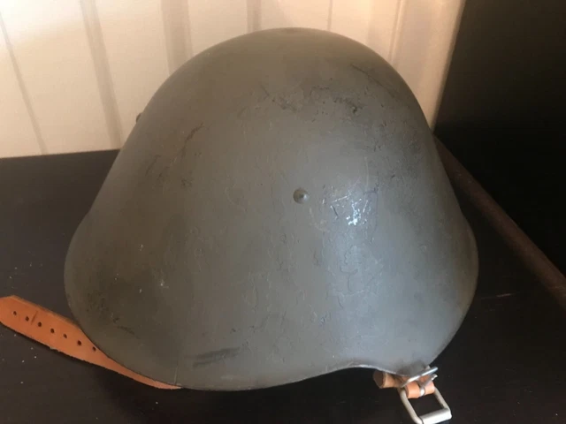 Alter Militär Stahlhelm grau Sammler Deko Stück mit Kinnriemen ab 2WK Herkunft ?