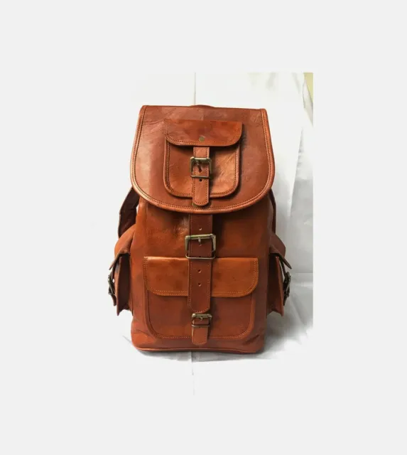 Cuero 23" Mochila Hombre Bolso de Portátil Viaje Escuela Retro