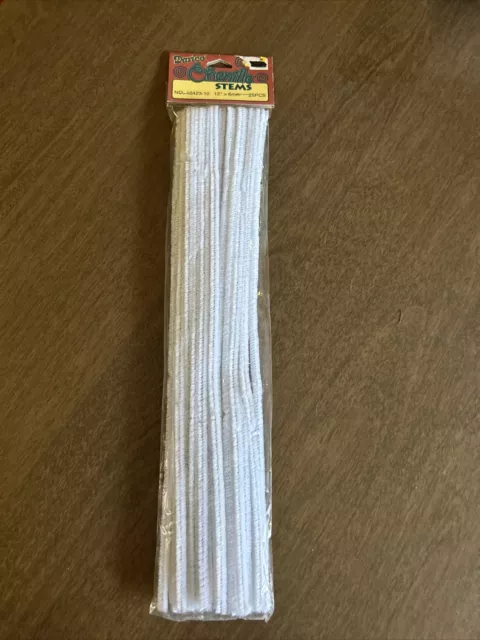 Limpiadores de tuberías de tallos de oruga blancos 6 mm x 12" de largo 25 piezas