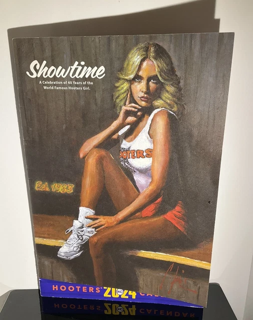 HOOTERS 15 MONTH Oversized 2024 Wall Calendar New With Poster & Coupons