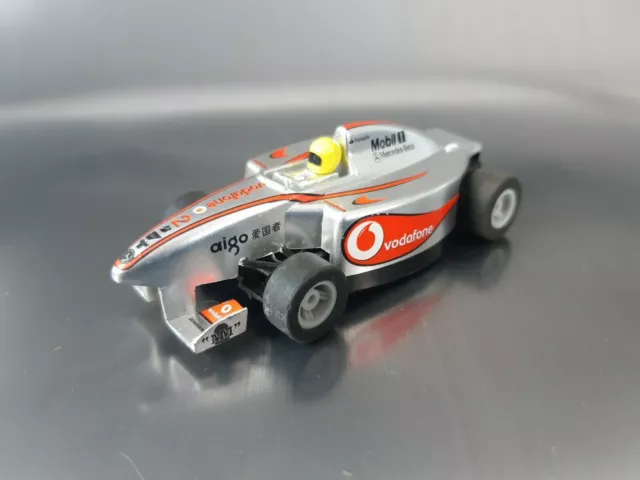 Micro Scalextric Car McLaren Mercedes F1 Yellow helmet working 1:64 Free postage