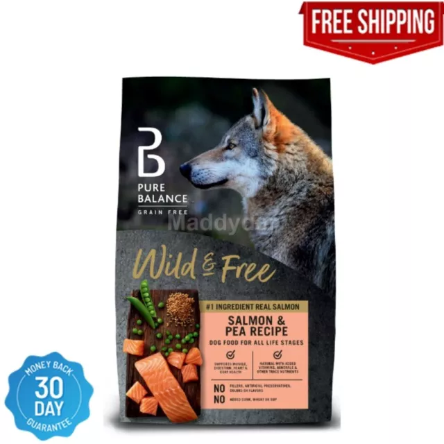 Pure Balance Wild & Free Salmon & Pea Recipe Dry Dog Food, Grain-Free 4 lbs