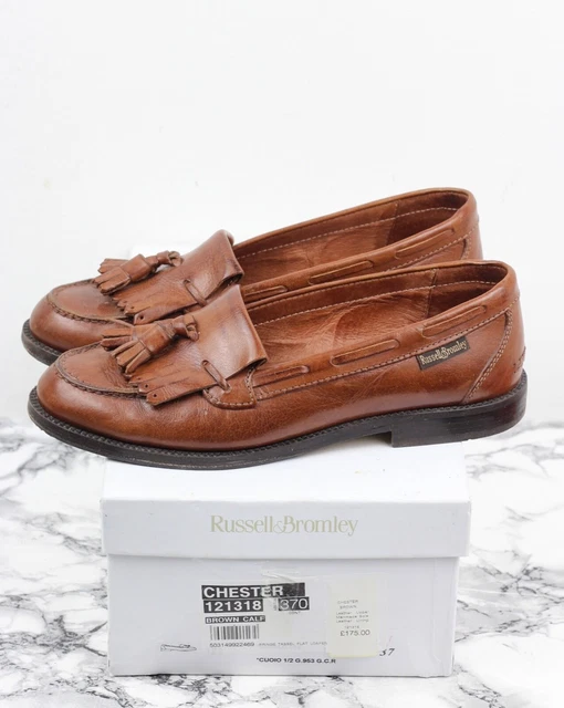 Russell & Bromley Chester Fauve Marron Mocassins Cuir, Pointure Eu 37 /UK 4