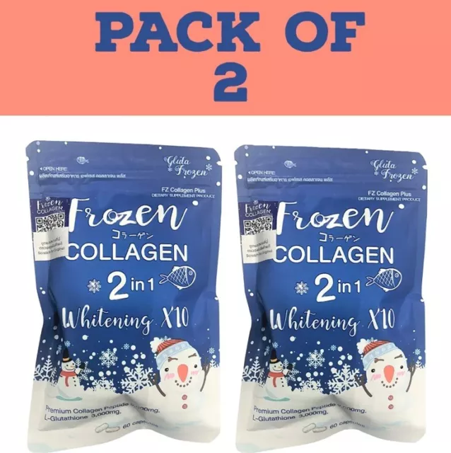 2x Frozen Collagen 2-in-1 Whitening 10x With L-Glutathione 60 Capsules