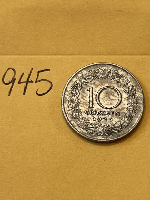 1925 Austria 10 Groschen - Copper Nickel - KM#2838 - World Coin