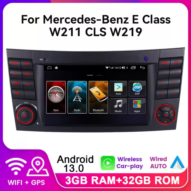 Für Mercedes Benz EClass W211 W219 E200 Autoradio Android 13 Carplay BT GPS Navi