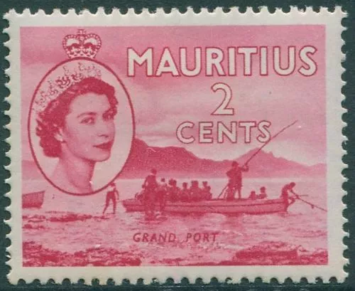 Mauritius 1953 SG293 2d red Grand Port QEII MLH