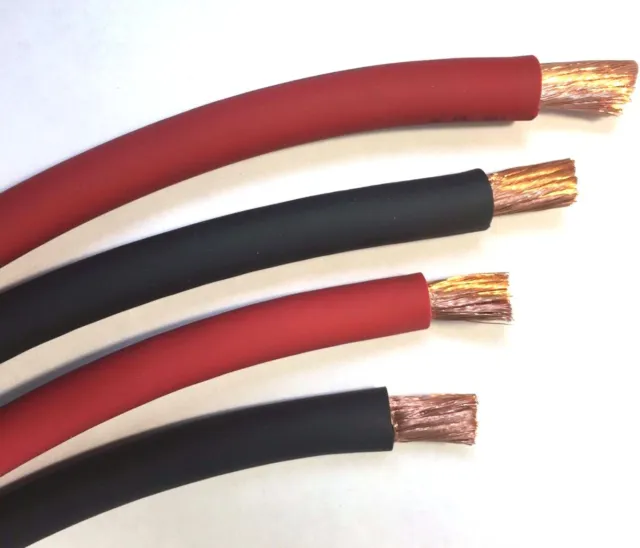 Battery Cable 1/0 or 2/0 Gauge AWG Extreme Pure Copper Power Wire Made in USA 2