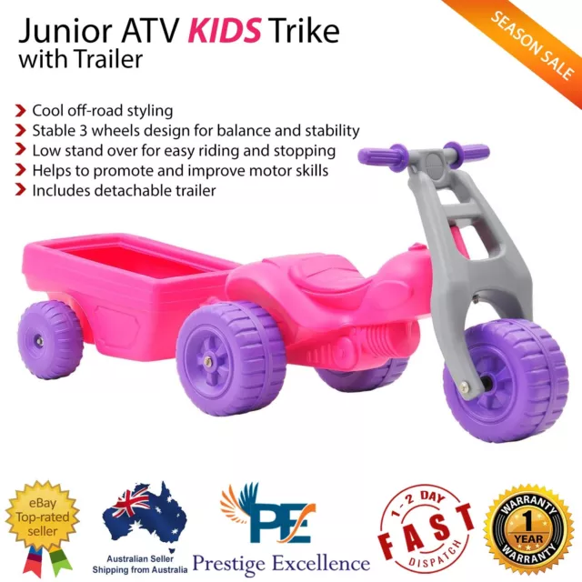 Kids Ride On Trike Baby Toddler Bike Garden Racing Seat Activity Toy Trailer NEW