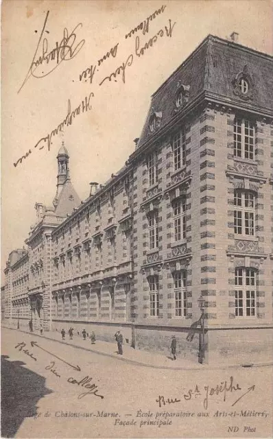 Cpa 51 Chalons Sur Marne Ecole Preparatoire Aux Arts Et Metiers