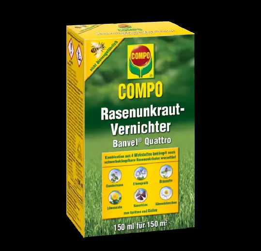 Compo Rasenunkraut-Vernichter Banvel Quattro 150 ml Unkrautex Rasenherbizid Konz