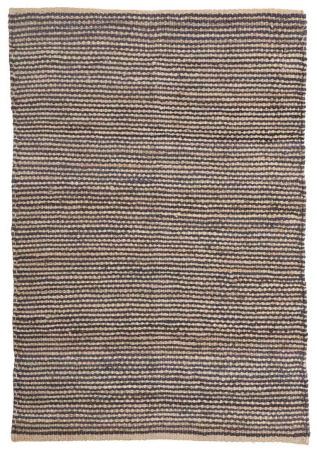 NAVY BLUE NATURAL BASKETWEAVE HEMP FLATWEAVE FLOOR RUG 150x220cm **NEW**