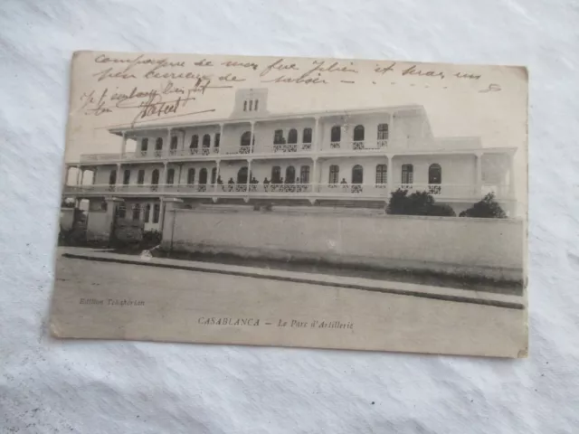 Cpa Casablanca  Le Parc D Artillerie Carte Postale  Ancienne Ecrite Dv