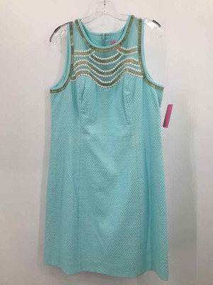 Lilly Pulitzer Blue Size 12 Beaded Knee Length Sleeveless Dress