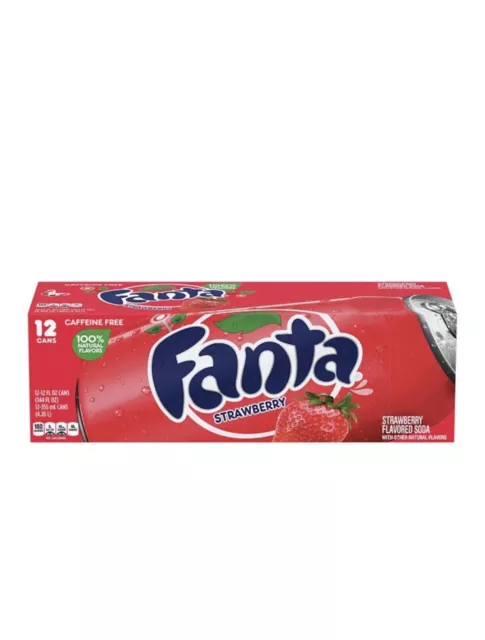 Fanta American Strawberry Drink 355ml X 12 Cans MULTIPACK CASE FANTA USA IMPORT