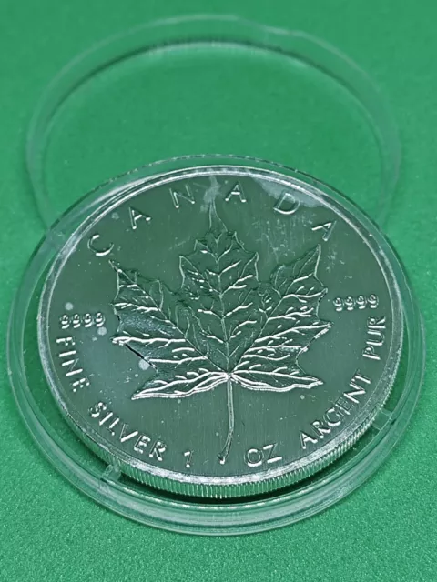 1 oz silbermünze maple leaf 1990 Canada 5 dollar - 1 Unze 999 Feinsilber