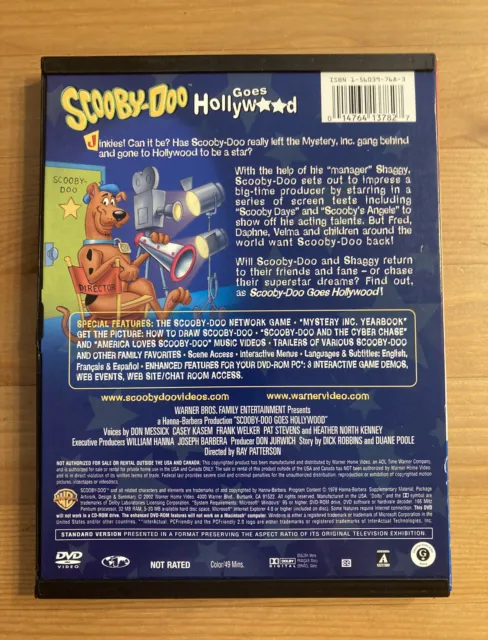 SCOOBYWOOD SCOOBY-DOO GOES Hollywood Movie 2002 DVD Hanna-Barbera VERY ...