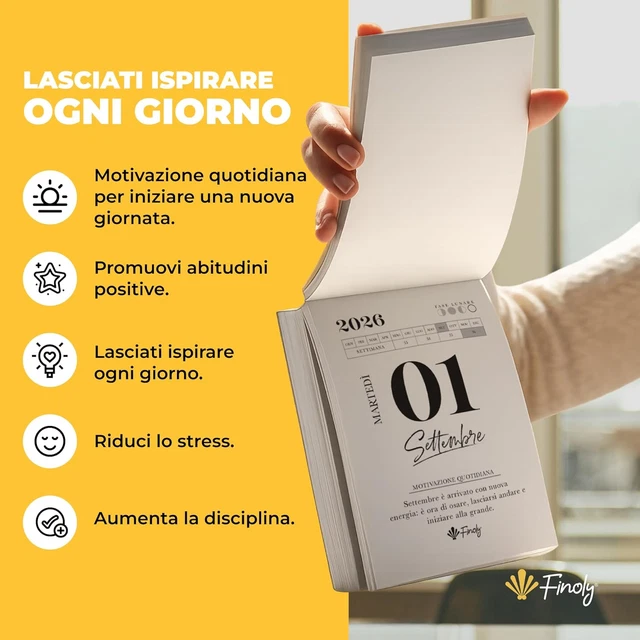Calendario Da Tavolo 2026 Finoly - Calendario Filosofico Con Esercizi Giornalieri Per Motivazione E Calma