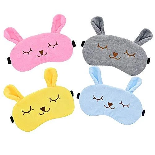 4 Stücke Tier Schlafmaske Kaninchen Augenmaske Weichem Plüsch Augenbinde Rabb...