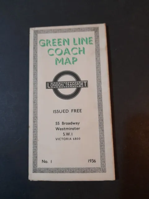 London Transport Green Line Coach Map No 1 1936