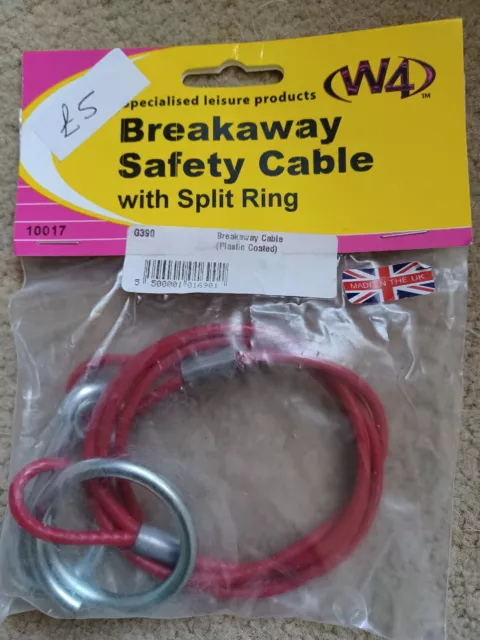 Caravan , Trailer Safety Breakaway Cable . Easy Quick fit