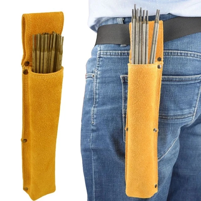 Sac en cuir de vache efficace pour organiser et transporter des tiges de soudage