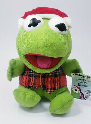 1987 McDonalds Christmas Baby Kermit The Frog PLUSH Jim Henson Muppet Babies Vtg