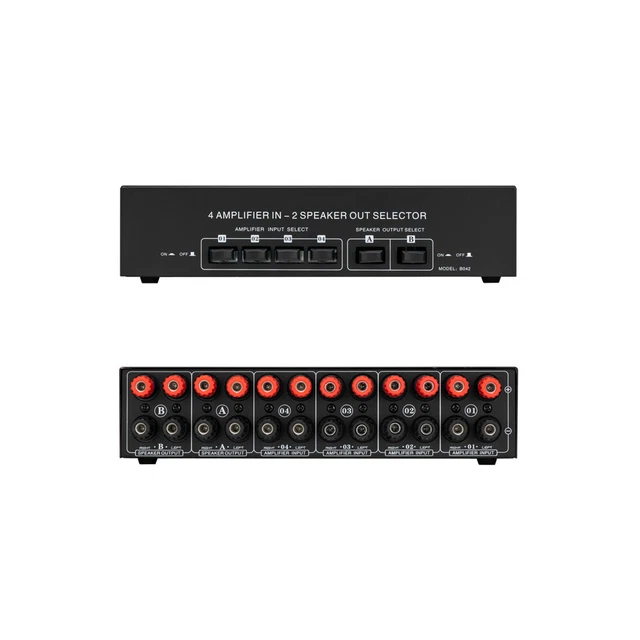 PASSIVE POWER AMPLIFIER Selector Speaker Switch 4 Amp In 2 Speaker Out ...