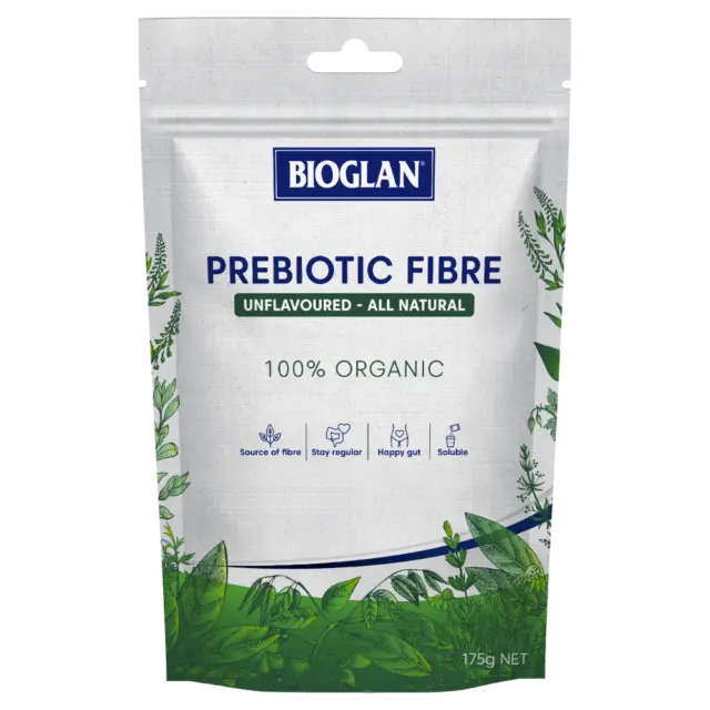 BIOGLAN Prebiotic Fibre 175g Unflavoured Powder 100% Organic Inulin Gut Health