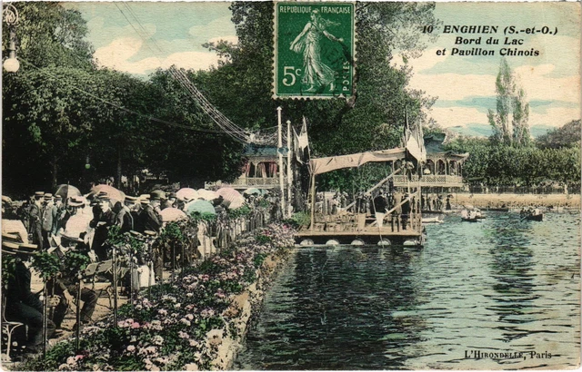 CPA Enghien les Bains Bord du Lac et Pavillon Chinois FRANCE (1308372)
