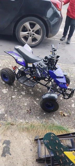 FUNBIKES MINI QUAD bike petrol 50cc blue Will Require New