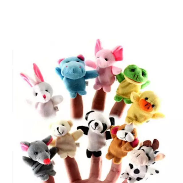 Poupée Animale Colorée Enfants Gant Marionnette à Main Doux Jouets En Peluche
