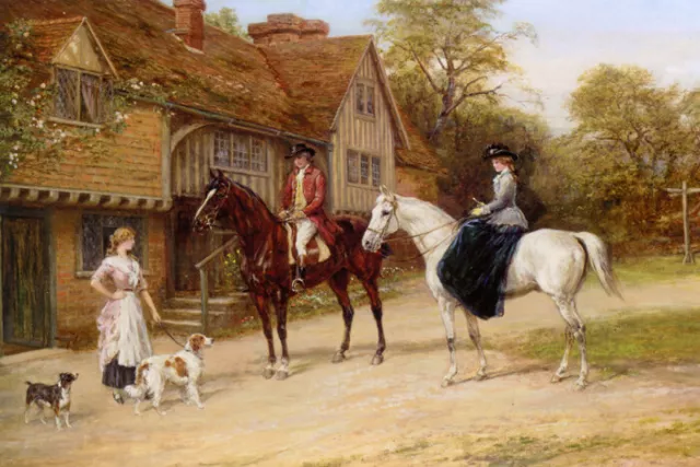 The Gamekeepers Daughter Horse Dog Countryside Painting By Heywood Hardy Repro