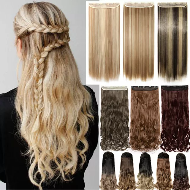 CLEARANCE One Piece THICK 100% Real Clip in as Human Hair Extensions Full Head M