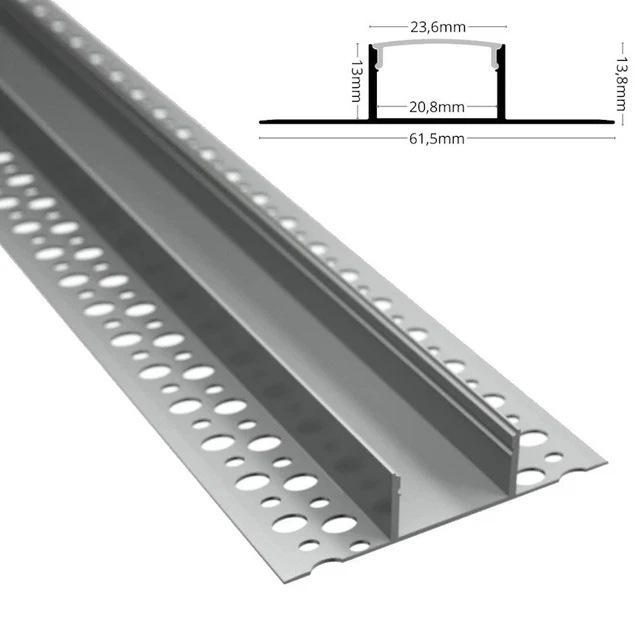 LED Profil 72x35mm Eloxiert Trockenbau 2m SET
