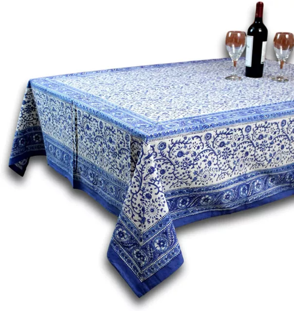 Rajasthan Block Print Tablecloth-60 x 90" Rectangle