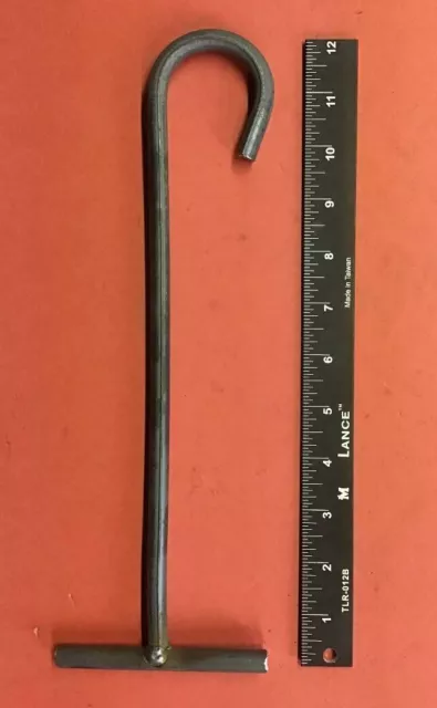 Rain Chain Ground Anchor Wrought Iron J-Hook by Blacksmith in USA
