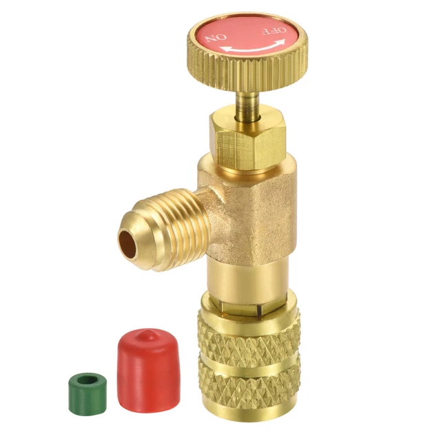 Carga Válvula 5/16 SAE Rosca Adaptador Cierre Flujo Control para HVAC