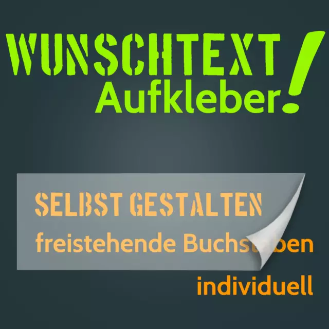 2x 20cm Wunschtext Aufkleber Sticker selbst gestalten in 24 Farben möglich  #025 3