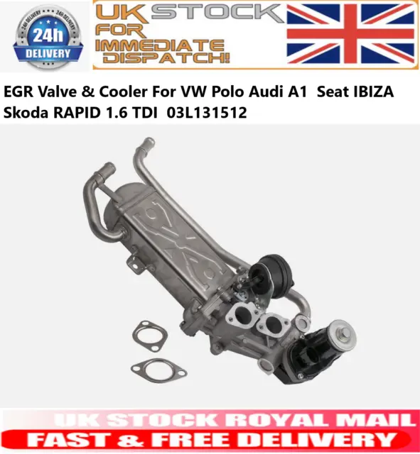 EGR Valve  Cooler For VW Polo Audi A1  Seat IBIZA Skoda RAPID 1.6 TDI  UK STOCK